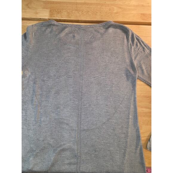 Desigual silk Gray knit sweater Applique detail size small long sleeve - Picture 9 of 9